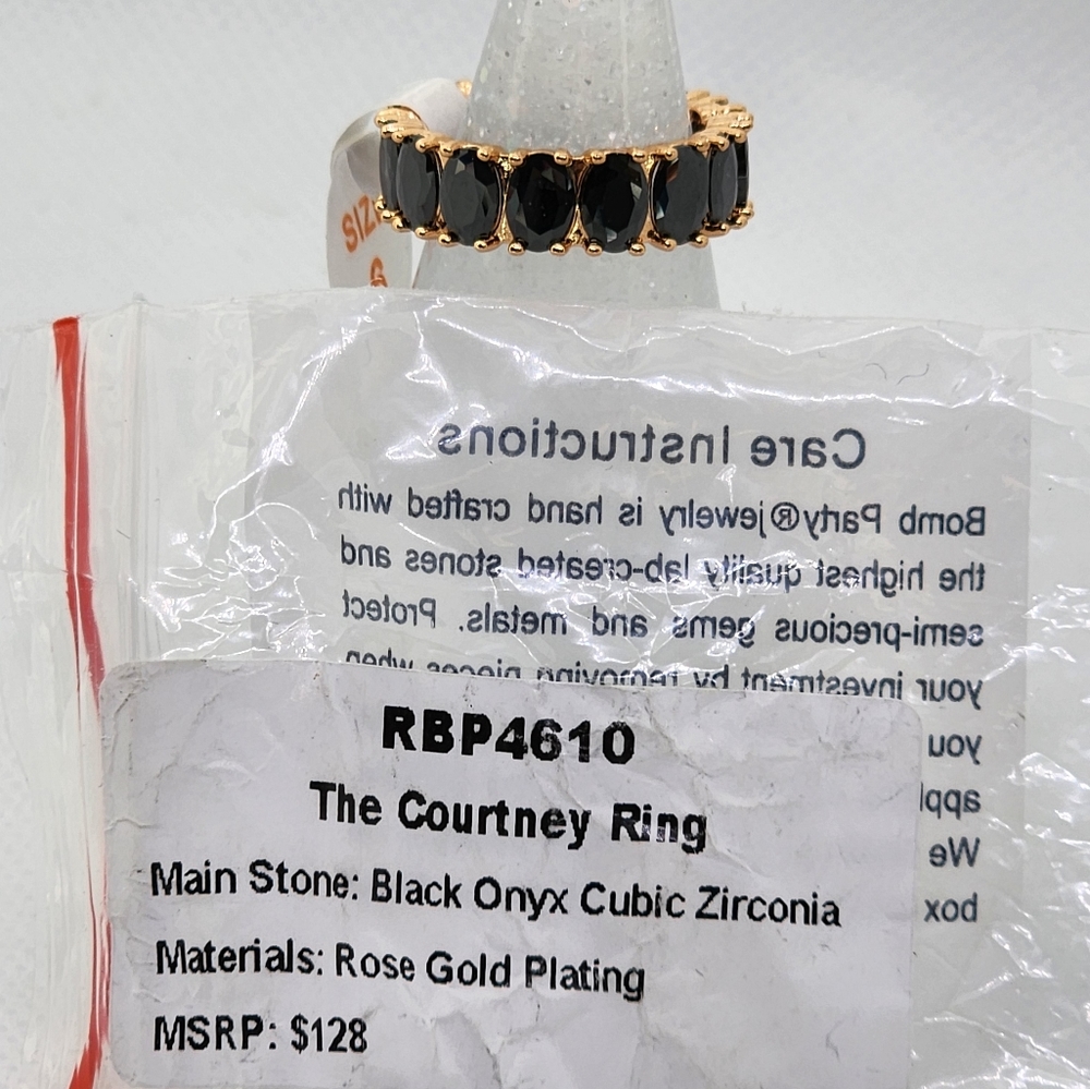 Bomb Party Black Onyx Size 6 Ring